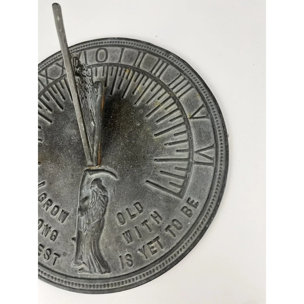 VTG Father Time Sundial Bird Grow Old Along With Me The Best Is Yet To Be 9 7/8